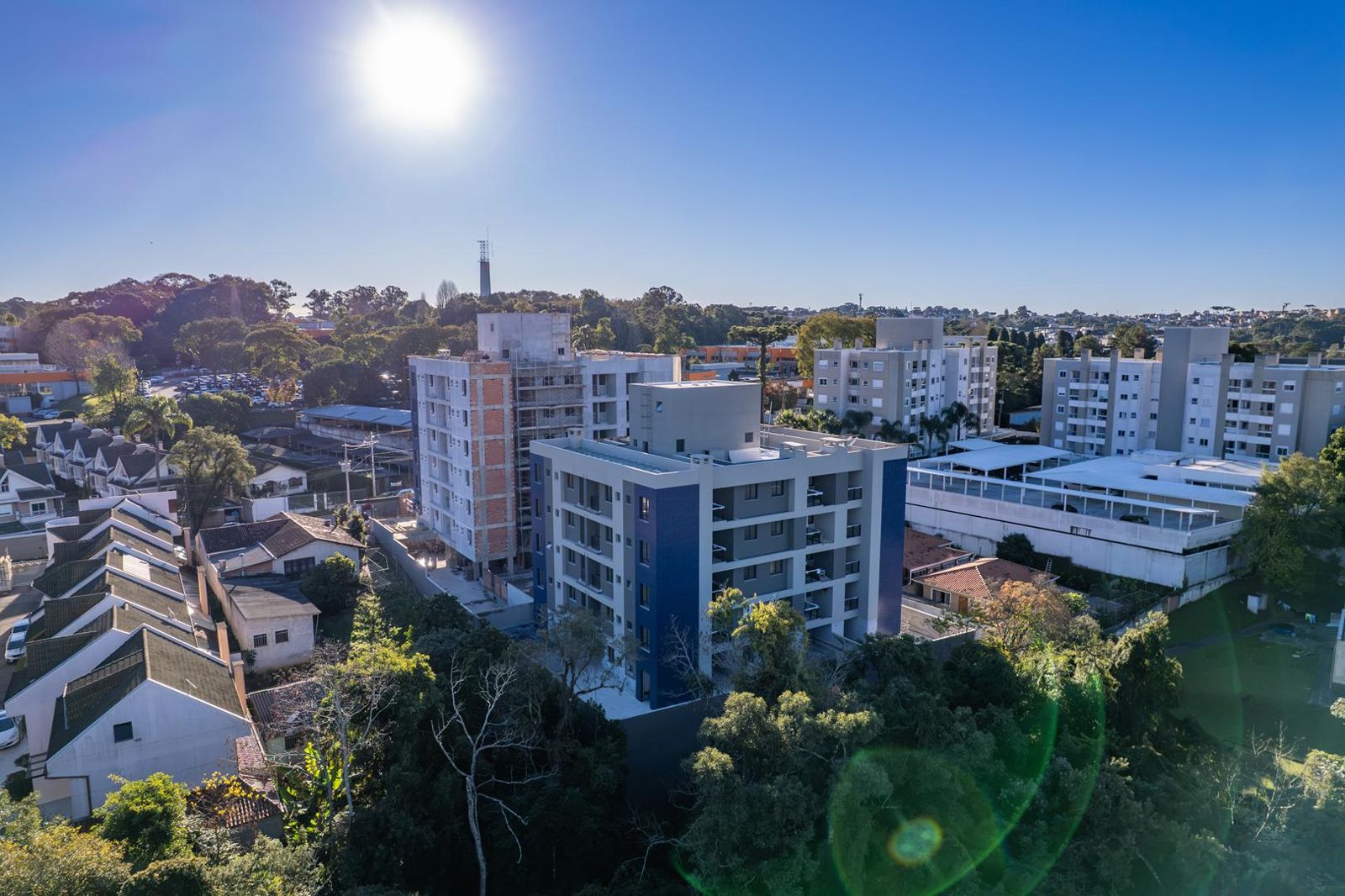 Foto aérea da obra do Yes Ecoville